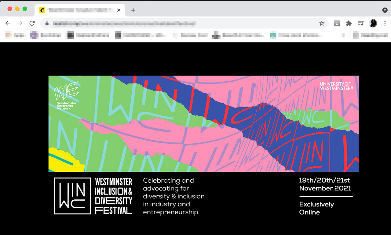 WINC festival, winc, westminster enterprise network, branding, design, motion graphics, university of westminster, london